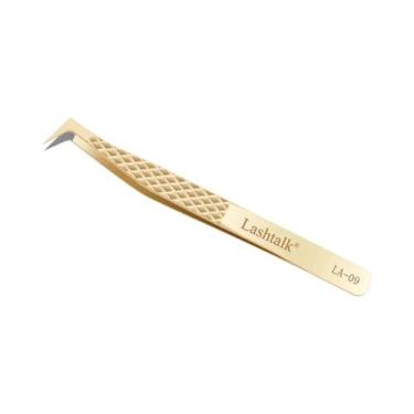 Imagem de Pinça Para Extensão De Cílios Em Aço Inoxidável Dourado, Antiderrapant