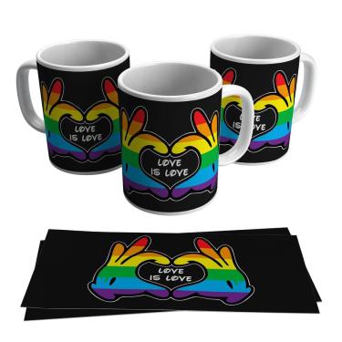 Imagem de Caneca Coração Lgbt Love Is Love Causa Amor É Amor 325ml