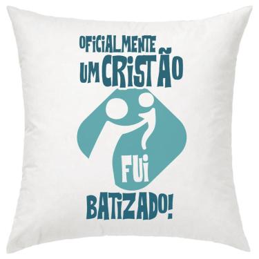 Imagem de Almofada Decorativa Menino Batizado Cristão 30 X 30 Cm