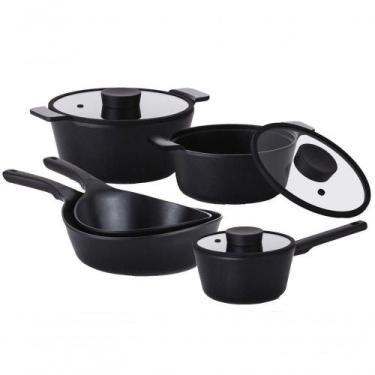 Imagem de Conjunto Panelas Vulkan Cerâmica Indução Neoflam Preto