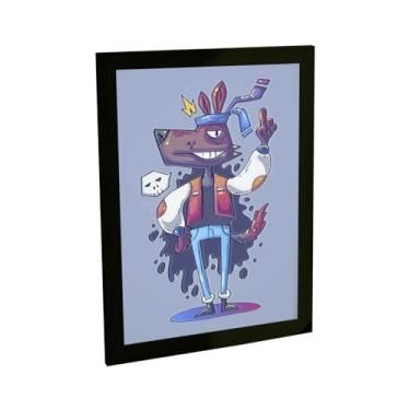 Imagem de Quadro Decorativo Grafite Arte De Rua Ilustração Cachorro Decoração Poster Quarto Sala