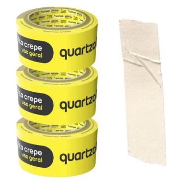 Imagem de Kit 3un Fita Crepe Pintura Uso Geral Branco Quartzolit Tamanhos, 48mm 