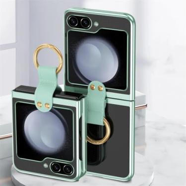 Imagem de Capa de anel transparente para Samsung Galaxy Z Flip 3 4 5 6 5G Flip5 Flip4 Flip6 Capa de proteção, verde, para Galaxy Z Flip 5