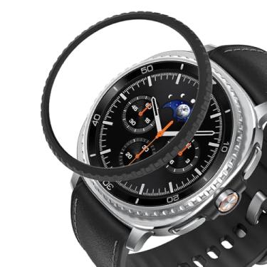 Imagem de DEALELE Capa de moldura compatível com Samsung Galaxy Watch 8 Classic (46 mm), moldura metálica de liga ultrafina anel de bisel capa adesiva antiarranhões acessório protetor (Starlight - fosco)