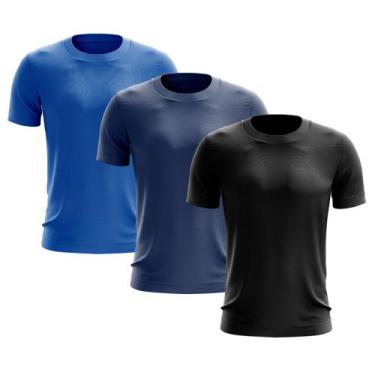 Imagem de Kit 3 Camisetas Masculina Manga Curta Dry Básica Lisa Proteção Solar U