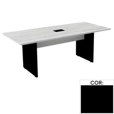 Imagem de Mesa de Reunião com Caixa de Tomada Retangular 200 x 90 cm Pé Painel P