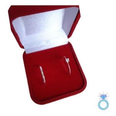 Imagem de Anel Aliancinha Aliança Solitário Compromisso Prata 925 Legitima Femin