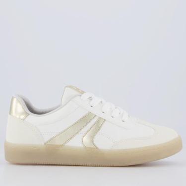 Imagem de Tênis Via Marte V213 Feminino Branco e Dourado, 36