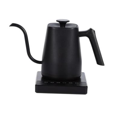 Imagem de ＫＬＫＣＭＳ Chaleira elétrica de 0,8 L, proteção contra fervura a seco, resistente, aquecimento rápido, aço inoxidável, para preparar chá e ferver água quente, Preto