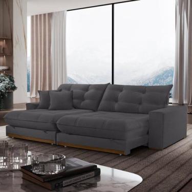 Imagem de Sofá Retrátil 4 Lugares 290cm Veludo Belize - Le estofados