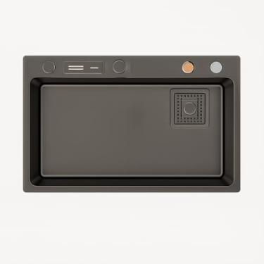 Imagem de Kit Cuba Dupla Gourmet Aço Inox com acessórios75x45cm Mostra a temperatura da água+ Torneira Gourmet Monocomando(B（Combinação de 2）)