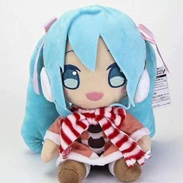 Imagem de Boneca de pelúcia macia Hatsune Miku de 10" (saia rosa) - HUOGUO