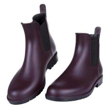Imagem de Botas de chuva femininas Asgard Chelsea Waterproof Burgundy 42