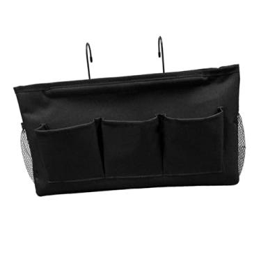 Imagem de AFXGUSD Bolsa de Armazenamento de Cabeceira, Organizador de Cabeceira, Controle Remoto, Suporte para Cabos, Suporte para Pendurar óculos, Preto, Tamanho real