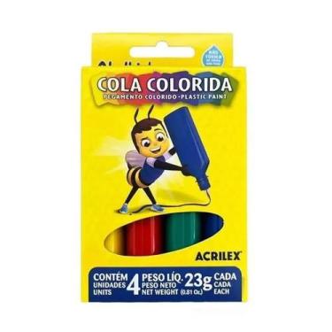 Imagem de Cola colorida acrilex 4 cores