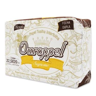 Imagem de Papel Toalha Interfolha 2 Dobras Folha Dupla Supreme 1.000 folhas Ouro