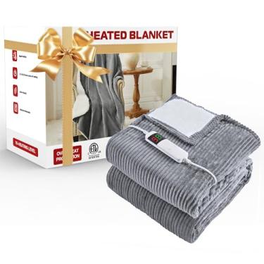 Imagem de Kosydown Basic Cobertor Elétrico Aquecido Tamanho Duplo 62" X 84" Cobertor De Aquecimento Macio Quente Grosso Cobertor De Cama Para Inverno Frio Temporizador De 5 Posições E 10 Configurações De Aque