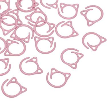 Imagem de PATIKIL Marcadores de ponto de crochê para gatos, pacote com 24 marcadores de ponto para tricô, suprimentos de crochê, lindos contadores de anéis de malha espiral de metal para fio de crochê