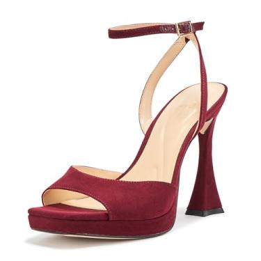 Imagem de Jessica Simpson Sandálias de salto plataforma Jixte femininas, Cereja escura, 40