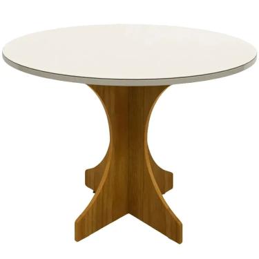 Imagem de Mesa Siena 100x100 Redonda Minas Plac Cor Cinamomo Off White