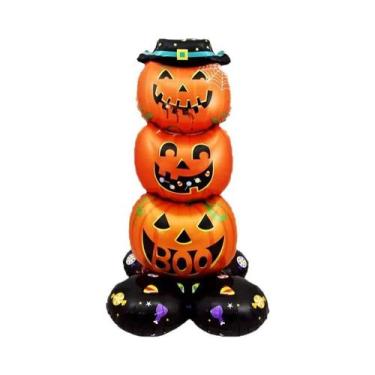 Imagem de Conjunto de Balões Gigantes de Halloween - Abóbora, Fantasma, Bruxa e 