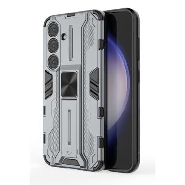 Imagem de SORAKA Capa para Samsung Galaxy S24 com suporte Capa de proteção resistente para Samsung Galaxy S24 Capa com placa de metal para suporte magnético para carro Capa Silm Fit