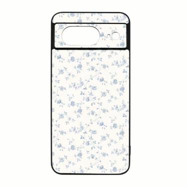 Imagem de qizjio Coquette Capa de telefone estética à prova de choque protetora flor azul capa de telefone para Google Pixel 8