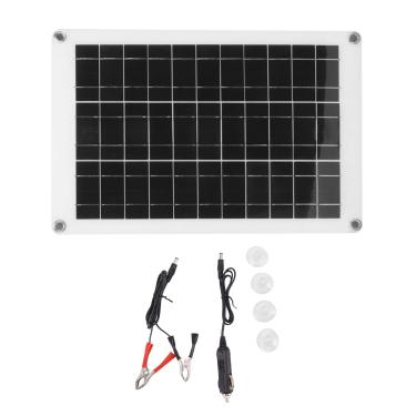 Imagem de Kit de painel solar Policristalino silício Painel solar à prova d'água Painel fotovoltaico flexível duplo USB 20W 18V