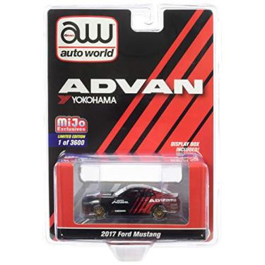 Imagem de 2017 Ford Mustang ADVAN Yokohama Red and Black Limited Edition to 3600 Pieces Worldwide 1/64 Diecast Model Car by Auto World