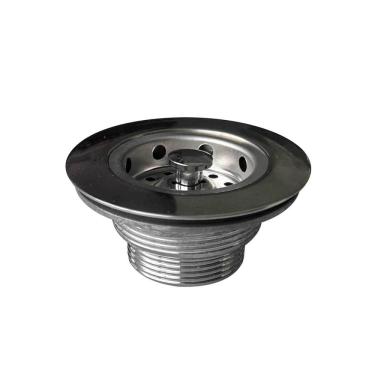 Imagem de Válvula Pia Cozinha Escoamento 3 1/2Mm Acabamento Inox