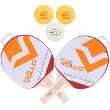 Imagem de 10X Kit Ping Pong Tênis De Mesa Vollo 2 Raquetes 3 Bola Ori