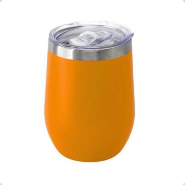 Imagem de Copo Cuia Térmico 350ml com Tampa Antivazamento  Aço Inox Dupla Parede