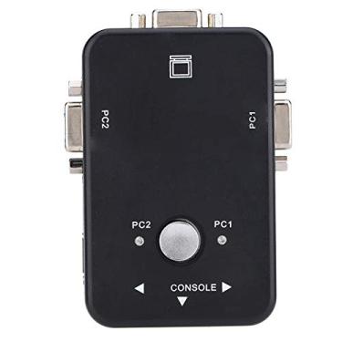 Imagem de RiToEasysports Switch USB 2.0 KVM Switch High -ASPEED Data Transmission para Jogos Online e Gravadores de Vídeo VGA Compartilhe Tamanho ABS 2 Adaptador de Portas (2 pessoas)