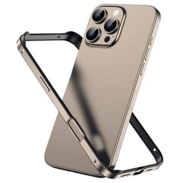 Imagem de Capa Case Bumper Com Borda de Metal Premium Para iPhone 16 Pro Max Proteção Antiqueda [Mantém o Design do iPhone] (Titânio Deserto)