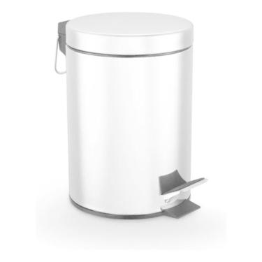 Imagem de Lixeira Lixo Cesto Inox Redondo Multiuso 3 Litros Banheiro Escritório Resistente Com Pedal