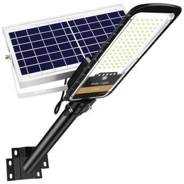 Imagem de Luminária Solar Externa 1500 Lumens 84 LEDS 80W com Controle Remoto, 1 Unidade, RUOKID, Preto