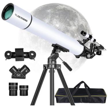 Imagem de Telescópio Refrator 80mm: Para Adultos e Iniciantes. Abertura de 80mm e Distância Focal de 900mm. Montagem AZ