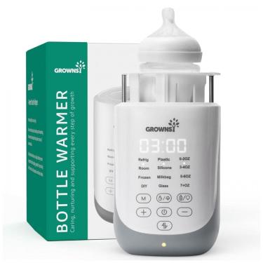 Imagem de Aquecedor de Mamadeira GROWNSY com Recurso Inovador de Elevação Automática, 10 em 1 Rápido Aquecedor de Mamadeira com Luz Noturna