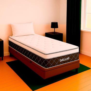 Imagem de Cama Box Baú Solteiro E Colchão Dallas Molas V-store Cor:marrom