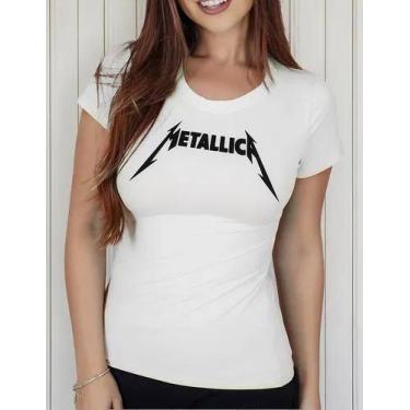 Imagem de Camiseta Camisa Algodão Adulto Feminina Masculina Banda Metallica Rock