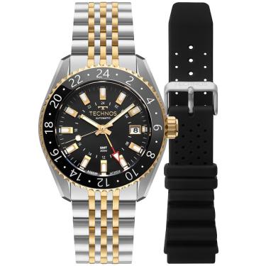 Imagem de Relógio Technos Masculino Automatico Gmt Bicolor - Nh34ac-t1p Relógio Technos Masculino Automatico Bicolor - Nh34ac-t1p