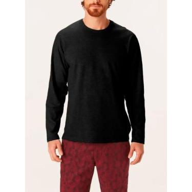 Imagem de Camiseta Manga Longa Malwee 1000006659 Masculina Gola Redonda Algodão 