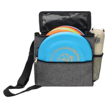 Imagem de Bolsa de golfe Cadet Disc, bolsa de golfe portátil à prova d'água com capacidade para 10 discos, bolsa de golfe Pro Frisbee pequena com alça ajustável para mulheres e homens (cinza)