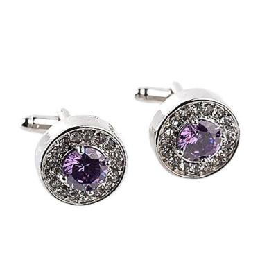 Imagem de Abotoaduras de argola de strass elegantes pretas joias elegantes acessórios formais clássicos