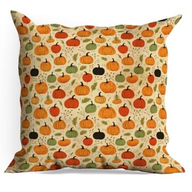 Imagem de Capas de almofada com várias decorações de Halloween, pacote com 18 x 18, capas de almofada para sala de estar, casa de fazenda, sofá, cama, decoração de assento de carro, almofadas estéticas, fronhas