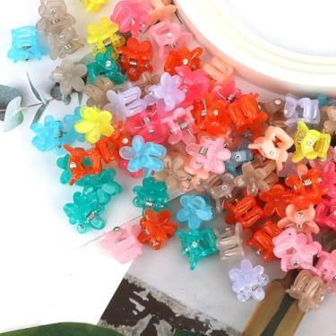 Imagem de 100 peças de grampos de cabelo com mini flor, lindos grampos de cabelo pequenos e pequenos