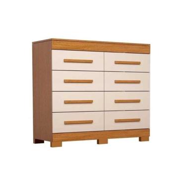 Imagem de Cômoda Casal Nalu C- 8 Gavetas Cinamomo-off White - Acp
