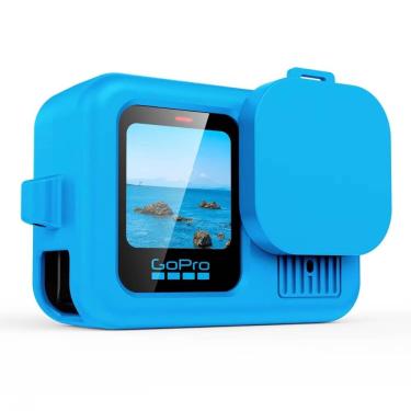 Imagem de Capa de Silicone GoPro Hero 13 Black + Tampa para Lente Cor Azul