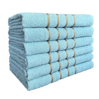 Imagem de Kit Toalha de Banho 5 Peças 100% Algodão 70x130cm Super Macias e Absorventes (Verde Claro)