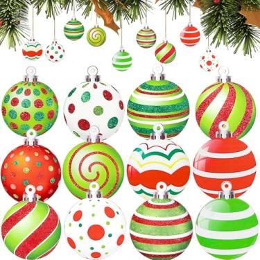 Imagem de AxiyanX Enfeites de Natal inquebráveis de bengala doce, 12 peças de decoração de árvore de Natal de madeira com listras vermelhas e verdes, decorações de pendurar de férias inquebráveis para árvore de